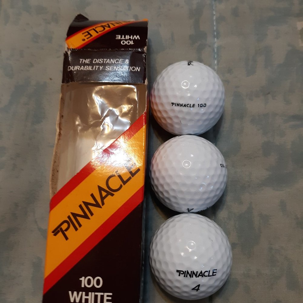 3 Golf Balls in Original Box - Pinnacle 100 White